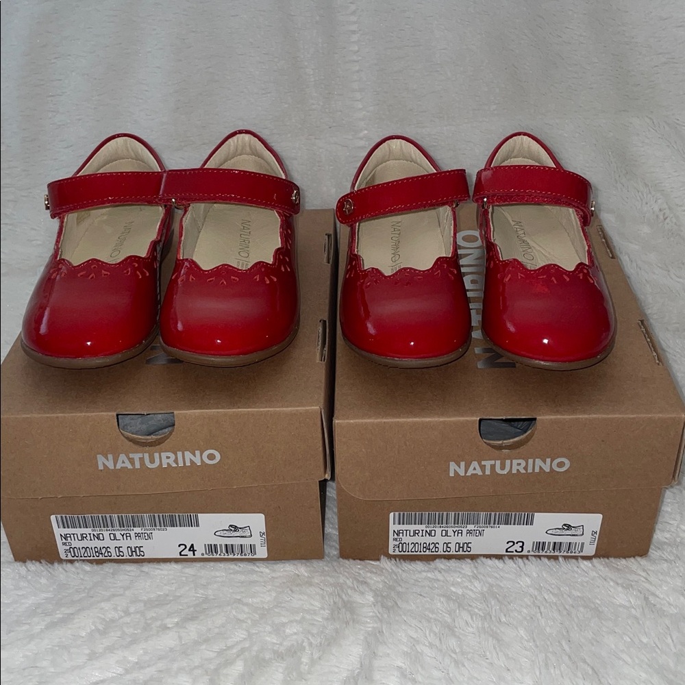 NWT NATURINO OLYA Leather ballet flats in Red - Picture 8 of 14